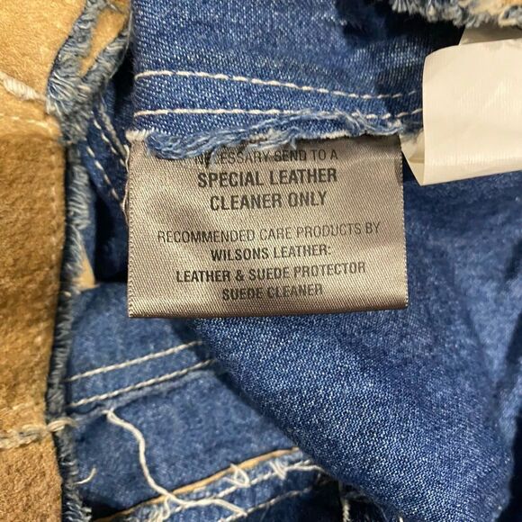 Wilsons Leather Maxima Women's Medium Tan Suade Western Denim Lined Jacket - Picture 9 of 9